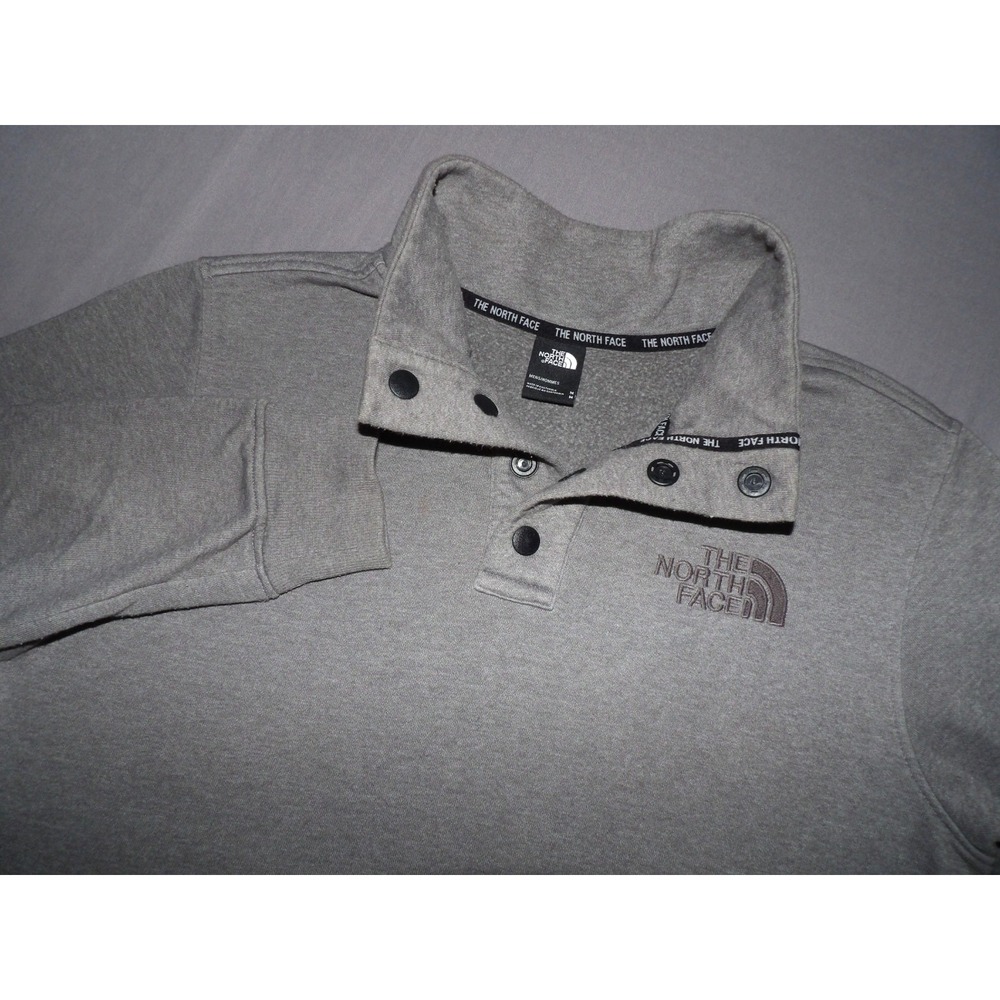 The North Face Gray Fleece Lind Collared Henley Snap Sweatshirt Men's Medium